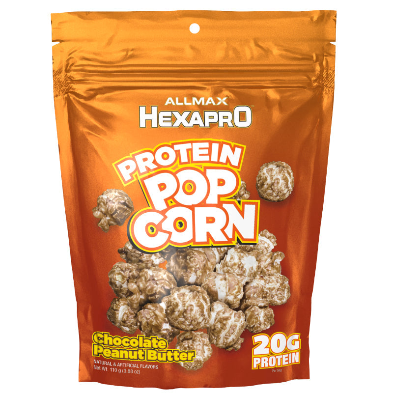 Allmax Nutrition HEXAPRO Protein POPCORN (110 g) chocolate peanut butter | Gluten-Free / Non-GMO 