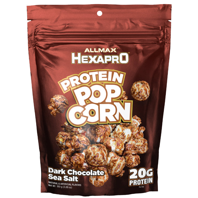 Allmax Nutrition HEXAPRO Protein POPCORN (110 g) dark chocolate sea salt|  Gluten-Free / Non-GMO 