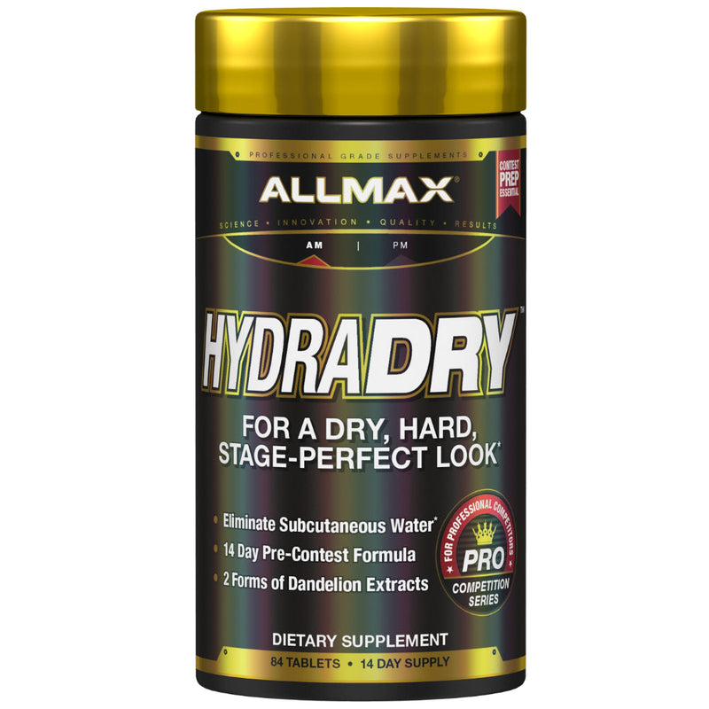 Allmax Nutrition HydraDry 84 Tabs Bottle Image | Competition Diuretic Supplement