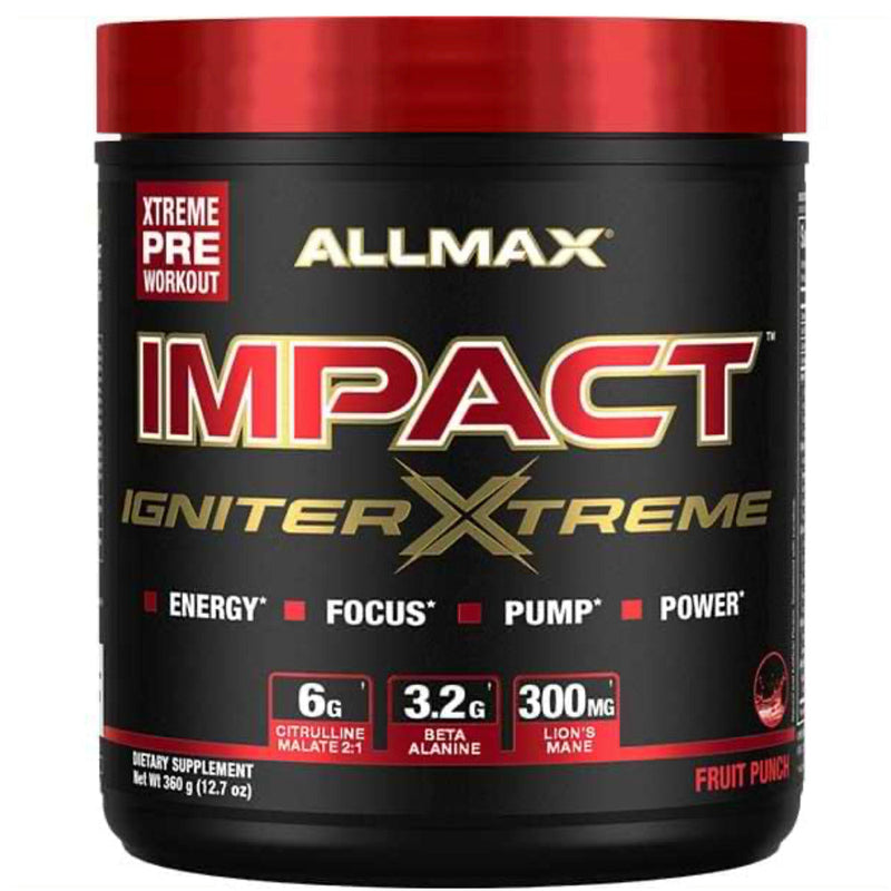 Allmax Nutrition IMPACT Igniter Xtreme pre-workout fruit punch bottle image