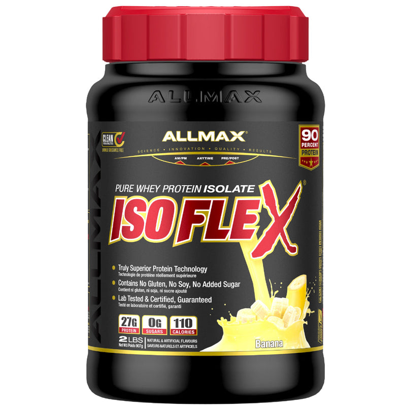Buy Allmax Nutrition Isoflex 2 lbs Banana protein powder.