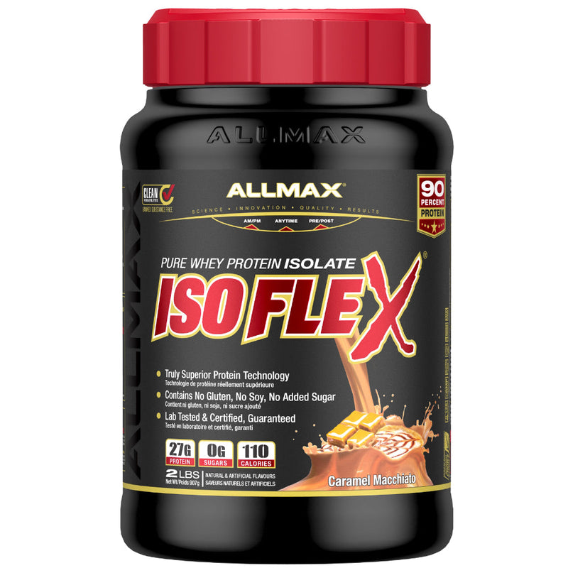 Buy Allmax Nutrition Isoflex 2 lbs Caramel Macchiato protein powder.