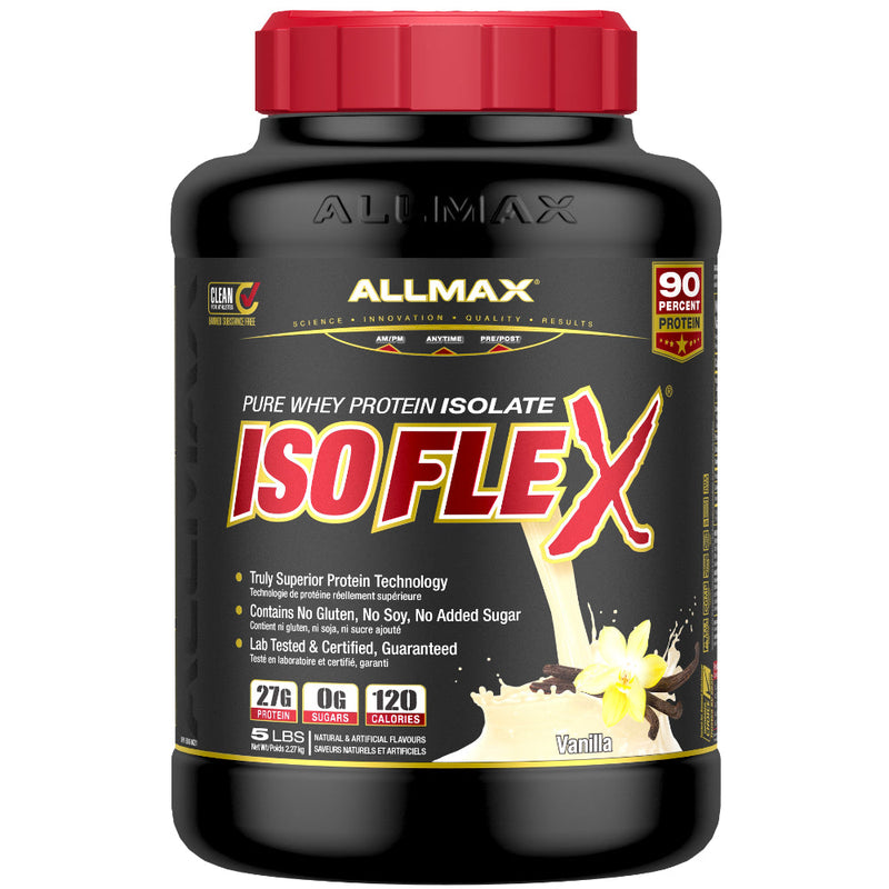 Buy Now! Allmax Nutrition isoflex 5 lbs Vanilla protein powder. Pure whey protein isolate with the most amazing taste!