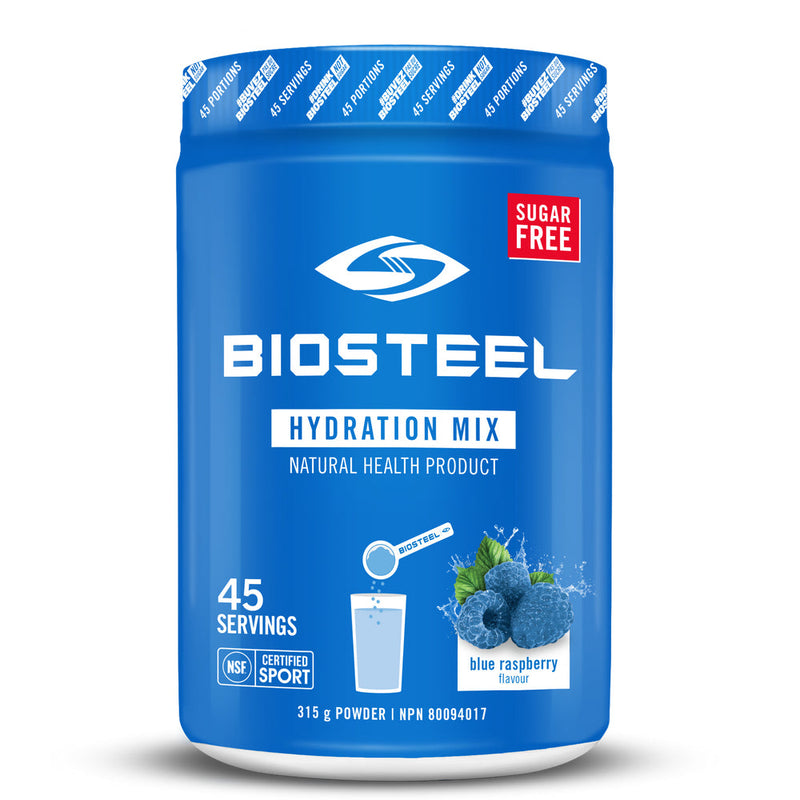 Buy Now! Biosteel Hydration Sports Mix (45 servings)  Blue Raspberry. BioSteel Sports Hydration Mix uses a ratio of amino acids, electrolytes, organic minerals and B vitamins to fuel your body and fight exhaustion.