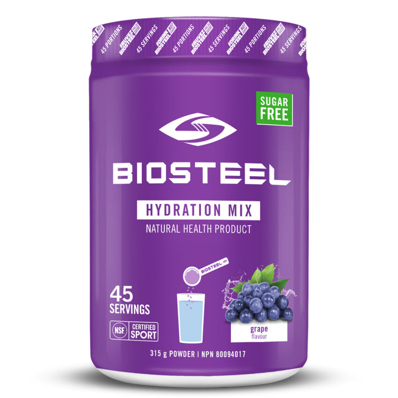 Buy Now! Biosteel Hydration Sports Mix (45 servings) Grape. BioSteel Sports Hydration Mix uses a ratio of amino acids, electrolytes, organic minerals and B vitamins to fuel your body and fight exhaustion.