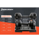 Iron Body Fitness | Adjustable Dumbbells - 25 lbs. Set (2 x 12.5 lbs.)