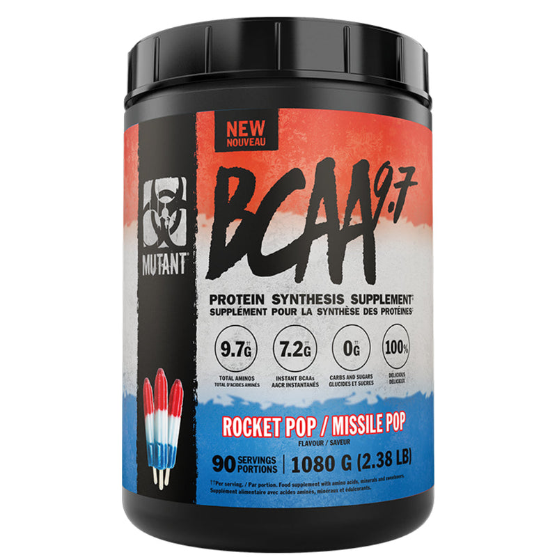 Buy Now! Mutant BCAA 9.7 (90 serve) Rocket Pop. MUTANT BCAAs delivers 9.7 grams of amino acids in just one concentrated scoop. Our BCAAs are in the preferred 2:1:1 ratio and then instantized for superior solubility.