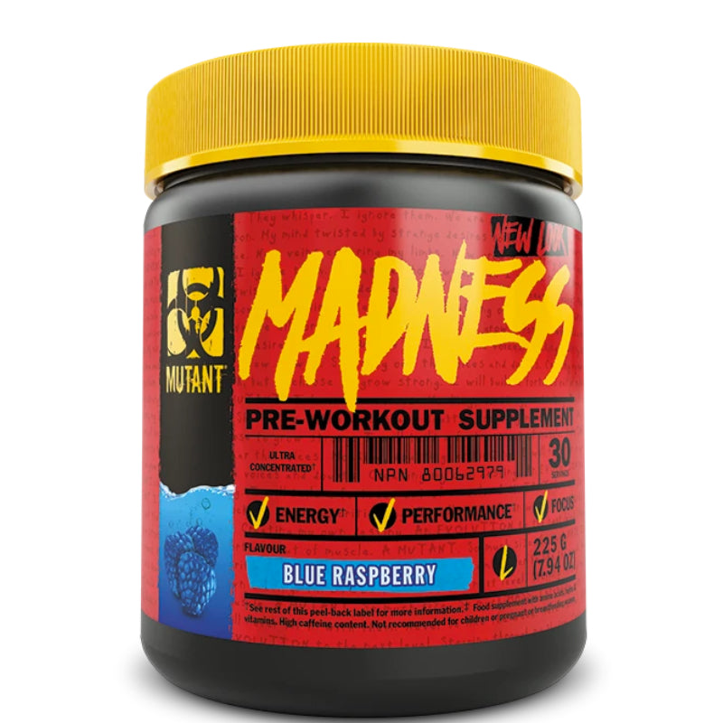 Buy Now! Mutant Madness (30 servings) Blue Raspberry. This maximum-strength formula will jolt your senses and help you demolish your next workout.