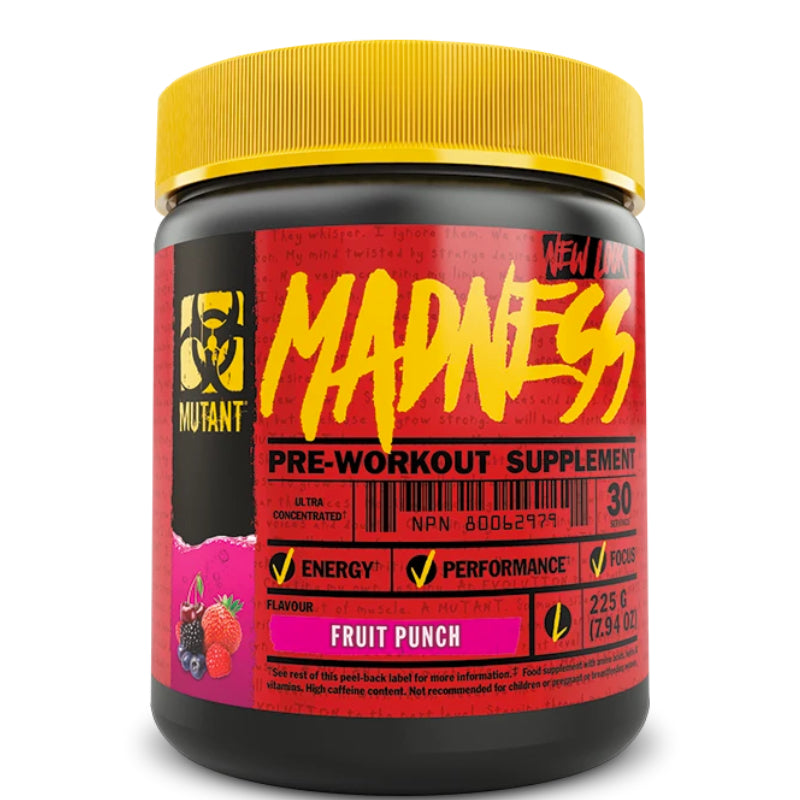 Buy Now! Mutant Madness (30 servings) Fruit Punch. This maximum-strength formula will jolt your senses and help you demolish your next workout.