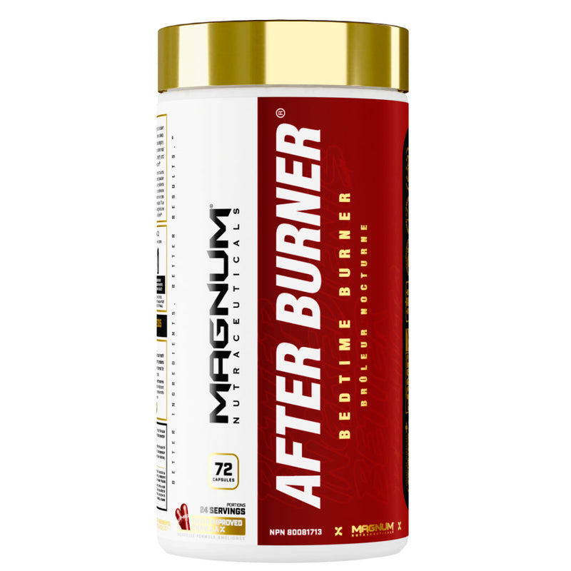 Buy Now! Magnum Nutraceuticals After Burner (72 capsules) bottle image. After Burner allows you to continue using fat for energy long after your day is over, while you’re sleeping soundly in bed.