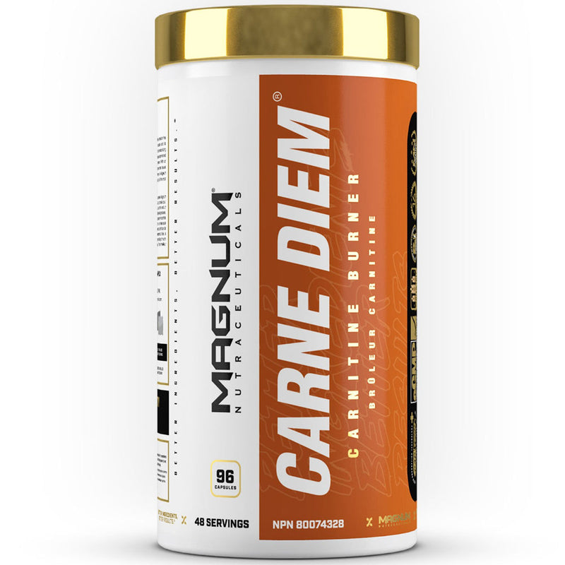 Buy Now! Magnum Nutraceuticals Carne Diem (96 caps) bottle image. Carne Diem® is the world’s most effective Carnitine based fat burner. This product succeeds where current L-Carnitine products have failed.