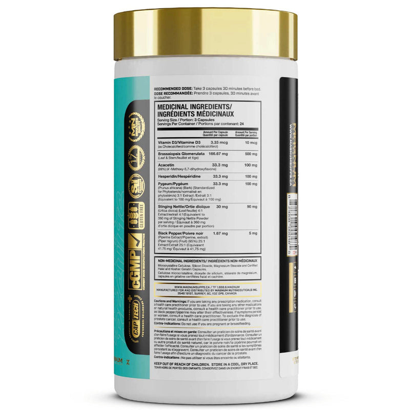 Magnum Nutraceuticals E-Brake (72 caps) bottle image with ingredients. Magnum E-BRAKE® is a powerful anti-aromatase compound that decreases estrogen in your body at lightening speed. 