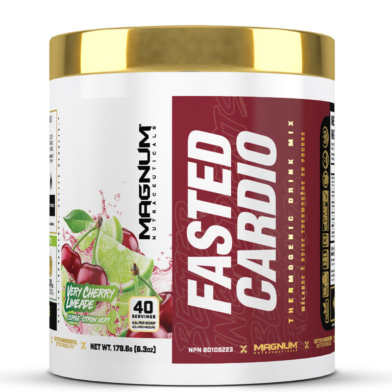 Buy Now! Magnum Nutraceuticals Fasted Cardio (40 servings) Very Cherry Limeade. Magnum Fasted Cardio is an innovative fat-burning powder formulated for people who want to optimize their fat-burning potential. Fasted Cardio will help you be more motivated, energized, and clear-headed while efficiently burning more fat.