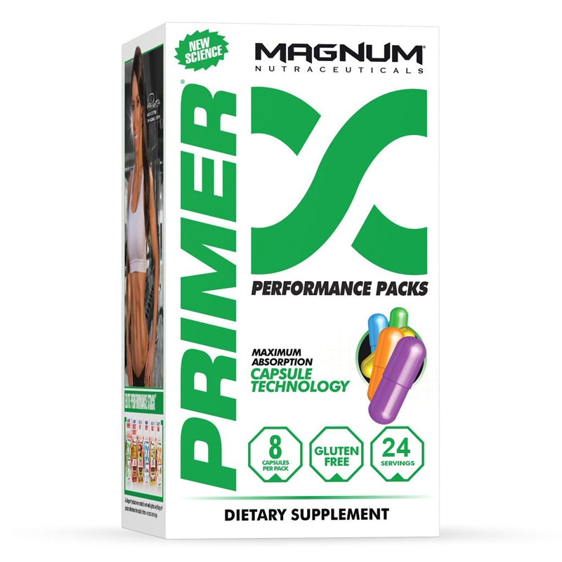 Magnum Nutraceuticals PRIMER performance packs old box image. Without Primer, you won’t build as much muscle, burn as much fat, or train with as much intensity. 