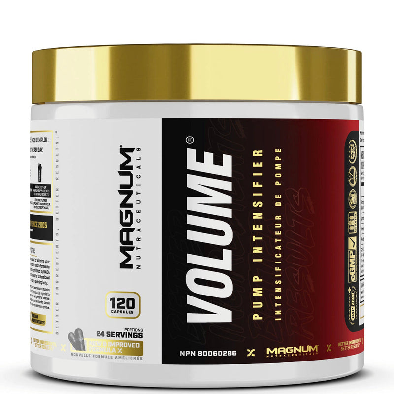 Buy Now! Magnum Nutraceuticals Volume (120 caps). The new Magnum Volume Capsules formula is designed to maximize nitric oxide production for massive muscle pumps so you can have more fun in the gym while performing at your best.