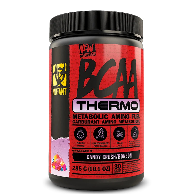 Buy Now! MUTANT BCAA Thermo (30 Servings) Candy Crush. Better than BCAAs alone, BCAA Thermo is the best way to energize your day or next workout while still getting in the BCAAs necessary for optimal muscle recovery and effectiveness.