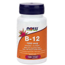 A bottle of NOW Foods Vitamin B-12 (1000 mcg) Chewable Lozenges with 100 lozenges included.