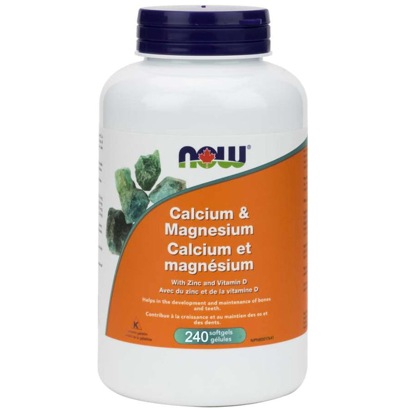 NOW Foods Calcium & Magnesium + Vitamin D & Zinc (240 Softgels)
