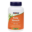 A bottle of NOW Foods Kelp 150 mcg Iodine Tablets, containing 200 vegetarian tablets, displayed against a white background.