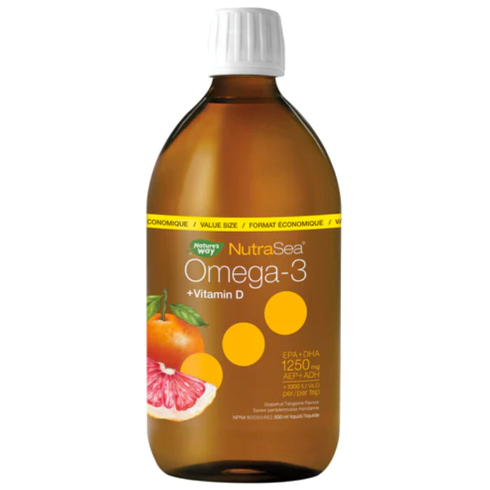 Nature's Way NutraSea Omega-3 +Vitamin D Grapefruit Tangerine 500 ml