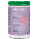 A container of Organika Beef Bone Broth Powder in Original Flavour with the label showing the brand name, product name, and the net weight of 300g.