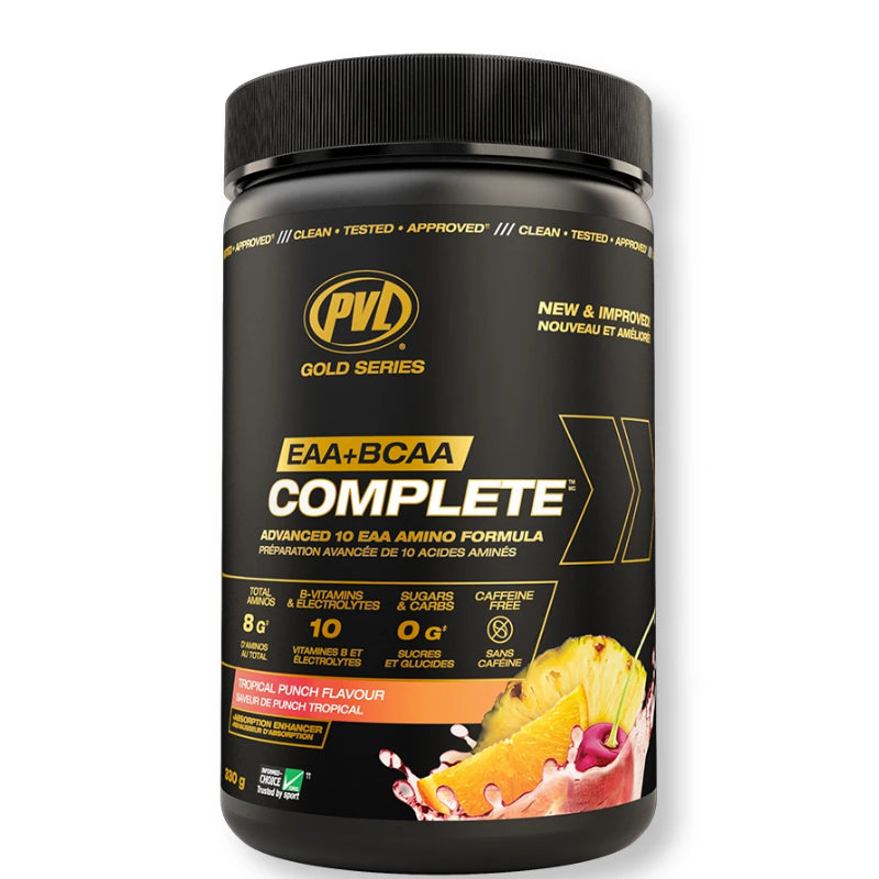 Buy Now! PVL - Pure Vita Labs EAA+BCAA Complete (30 servings) Tropical Punch Flavour. EAA+BCAA COMPLETE™ is a complete EAA (essential amino acid) blend. 