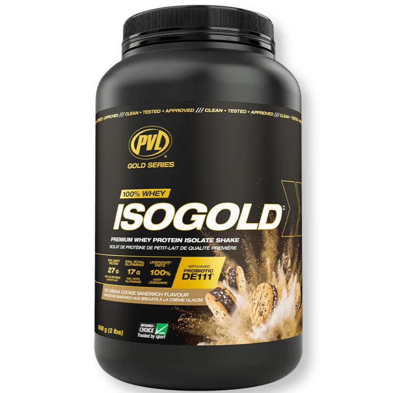 Buy Now! PVL Pure Vita Labs ISOGOLD (2 lb) Ice Cream Cookie Sandwich. ISO GOLD is the premium isolated whey protein you have been looking for.