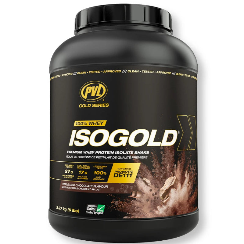 Buy Now! PVL Pure Vita Labs ISOGOLD (5 lb) Triple Chocolate. ISOGOLD is the premium isolated whey protein with 27 g of Protein Per Serving & 6 g Naturally Occurring BCAAs.