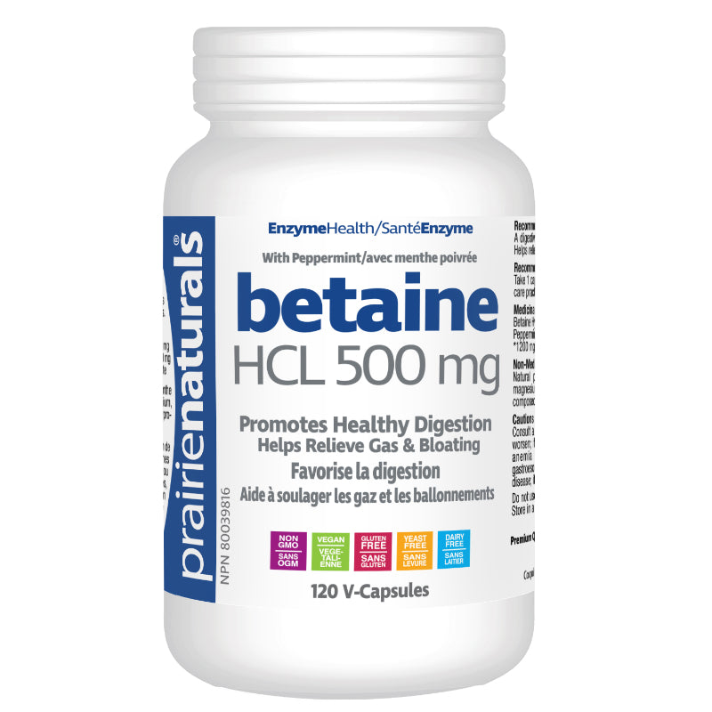 Betaine HCL (120 Vcaps) | Digestion Health | Prairie Naturals