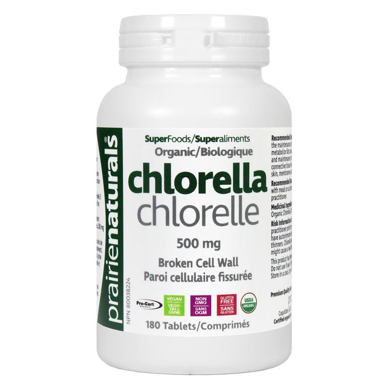 Chlorella (180 Tablets) | Cleanse, detoxify & purify the body | Prairie Natuals