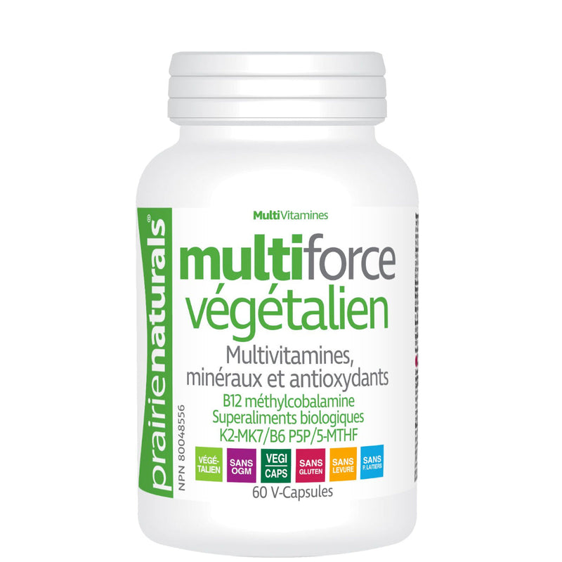 Multi-Force Daily Vegan (60 V-Caps) | Multivitamin & Antioxidant | Prairie Naturals