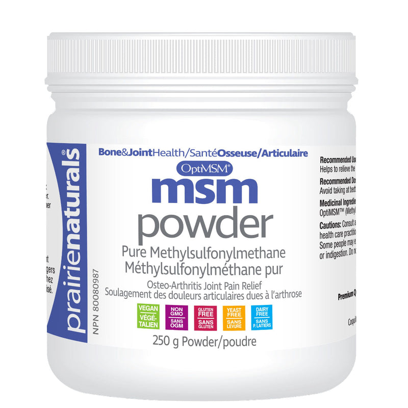 MSM Powder (250 g) | Joint & Connective Tissue Health | Prairie Naturals