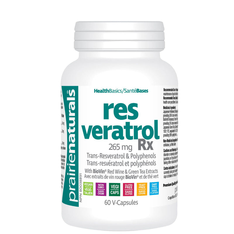 Resveratrol RX (60 Vcaps) | Antioxidant & Anti-Aging | Prairie Naturals