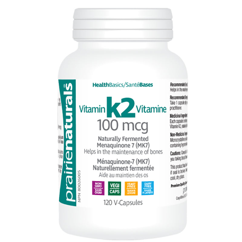 Buy Now! Prairie Naturals Vitamin K2 (120 caps). Made from Menaquinone 7 (MK-7), this is the best-absorbed & non-toxic form of supplemental Vitamin K 2.