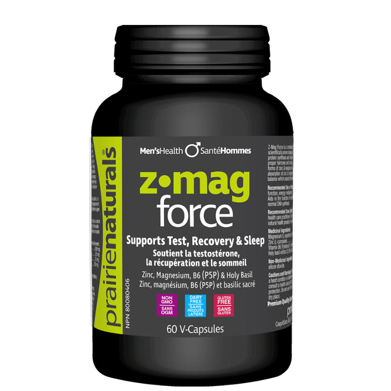 Buy Now! Prairie Naturals Z-Mag Force (60 caps). Z•Mag Force is shown to increase testosterone levels and muscle strength, while also improving sleep.