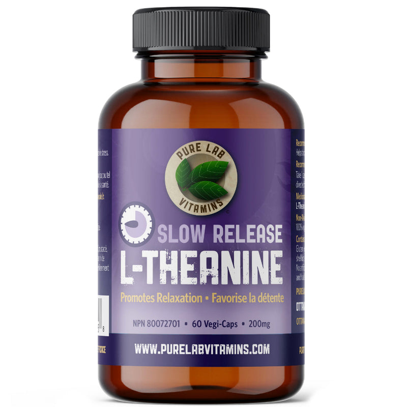 Buy Now! Pure Lab Vitamins L-Theanine Slow Release (60 caps). Helps improve mood, sleep and learning capacity, while reducing the feeling of being stressed.