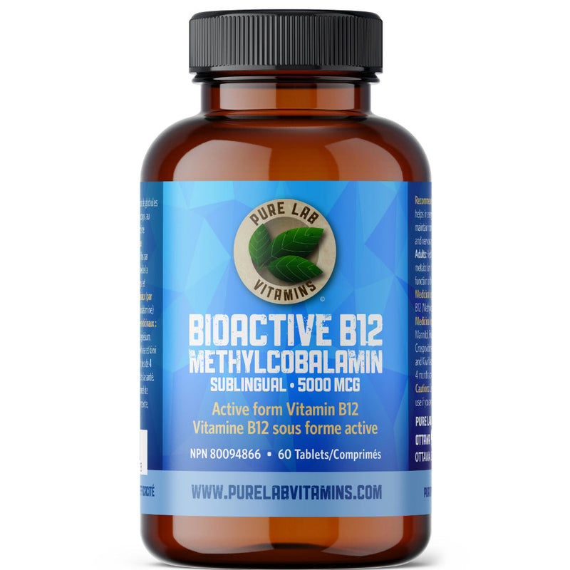 Buy Now! Pure Lab Vitamins | Bioactive Vitamin B12 Methylcobalamin 5000 mcg (60 tabs). VITAL FOR A HEALTHY BRAIN, NERVOUS SYSTEM, CIRCULATORY SYSTEM AND OXYGEN CARRYING RED BLOOD CELLS.