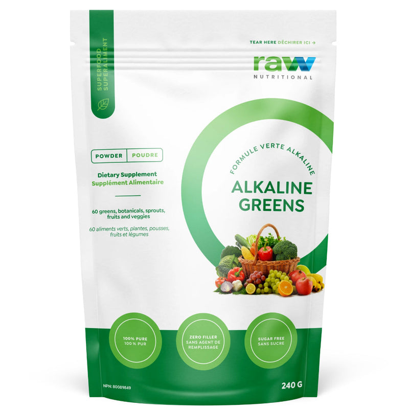 Buy Now! Raw Nutritional Alkaline Greens Powder (240 g). Alkaline Greens is 100% raw and organically produced. It contains some of the best, nutrient-rich and rarest herbs, plants and grasses