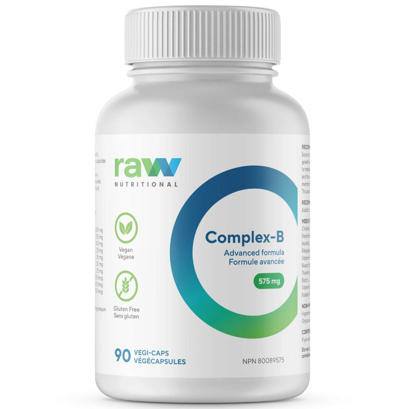 Buy Now! Raw Nutritional Complex-B (90 Vegi-Caps). Vitamins B are commonly known to play a huge role in energy and nervous system metabolisms.