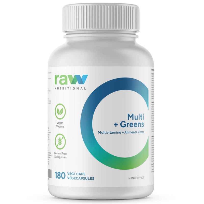 Buy Now! Raw Nutritional Multi + Greens (180 caps). Multi + Greens is a unique kind of supplement, available in the form of capsules, giving you the benefits of both multivitamins and greens.