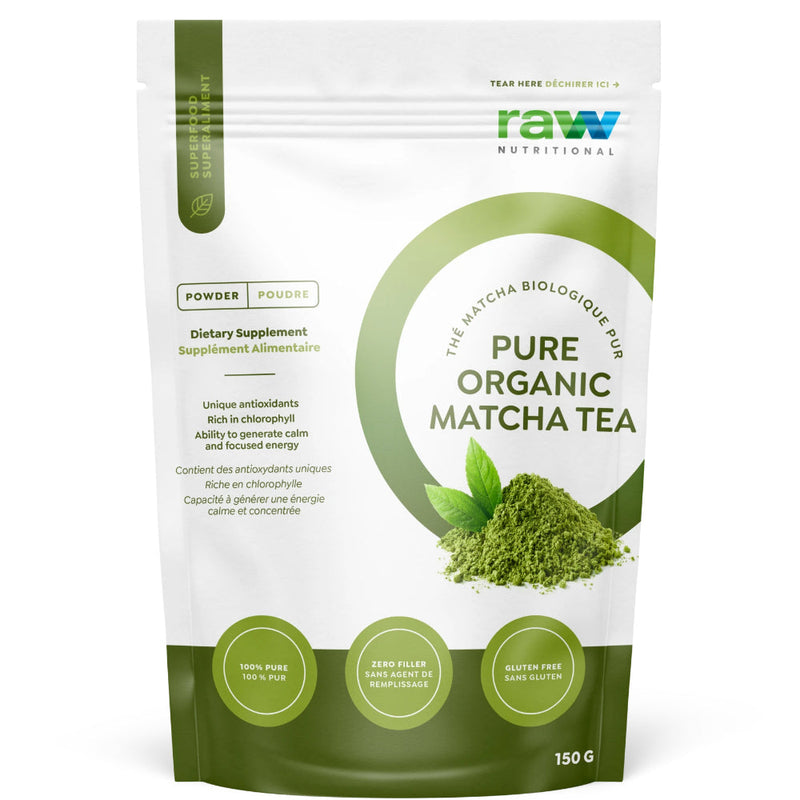 Buy Now! Raw Nutritional Pure Organic Matcha Tea Powder (150 g). Organic Matcha tea prevents you from some negative effects of coffee. Unlike coffee, it releases its caffeine over several hours. This gives you long-lasting stimulation and enough energy for the day.