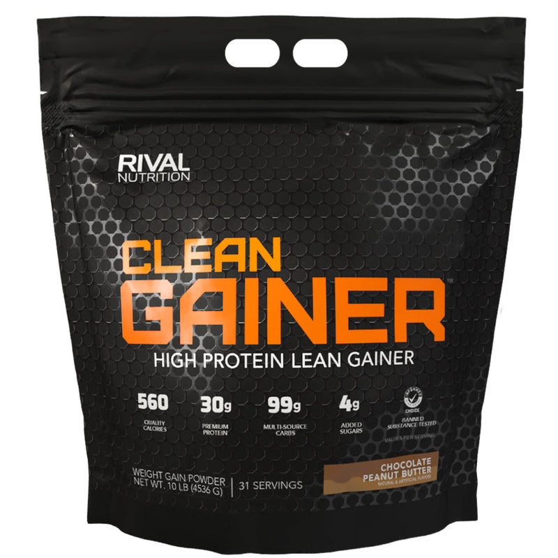 Buy Now! Rival Nutrition Clean Gainer (10 lb) Chocolate Peanut Butter. CLEAN GAINER has been formulated to provide a quality mix of protein, carbohydrates and fats to fuel athletic bodies.