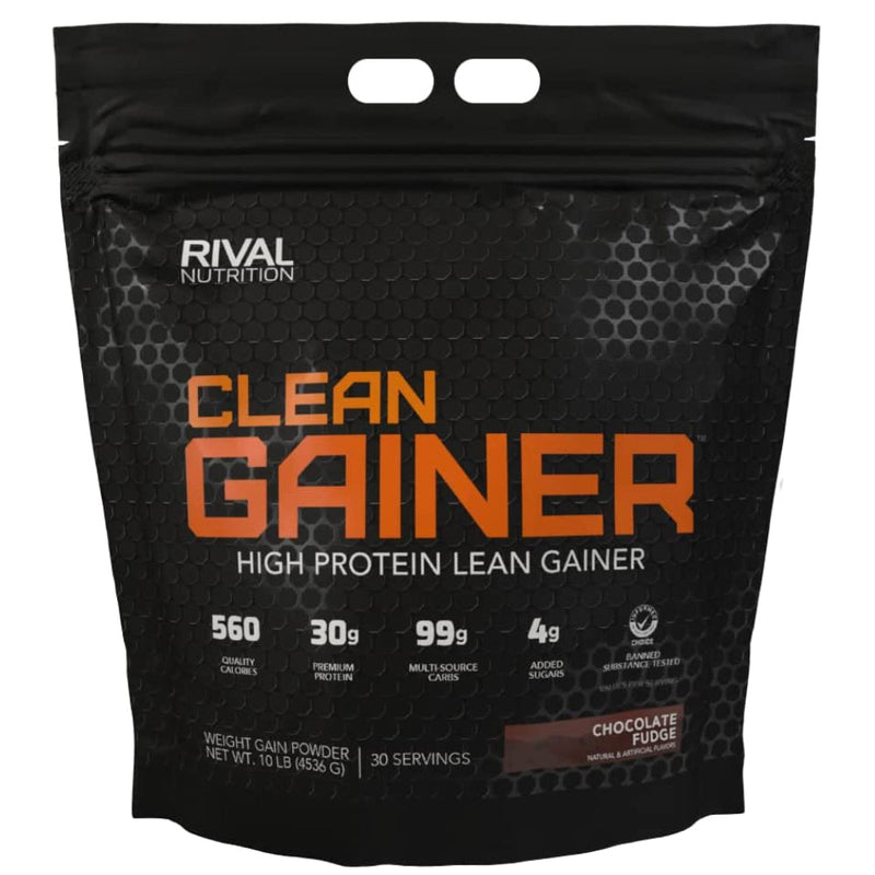 Buy Now! Rival Nutrition Clean Gainer (10 lb) Chocolate Fudge. CLEAN GAINER has been formulated to provide a quality mix of protein, carbohydrates and fats to fuel athletic bodies.