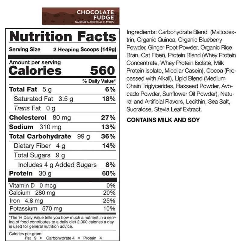 Rival Nutrition Clean Gainer (10 lb) Chocolate Fudge Supplement facts. CLEAN GAINER has been formulated to provide a quality mix of protein, carbohydrates and fats to fuel athletic bodies.