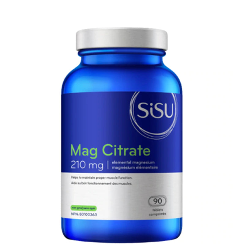 Buy Now! SISU Mag Citrate 210 mg (90 Tabs) | Elemental Magnesium | Helps to maintain proper muscle function, including the heart.