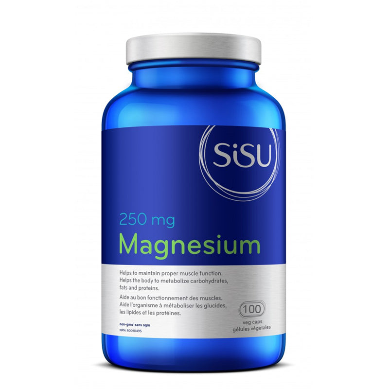Magnesium 250 mg (100 Veg Caps) | Muscle Cramps / Energy / Fatigue | SISU