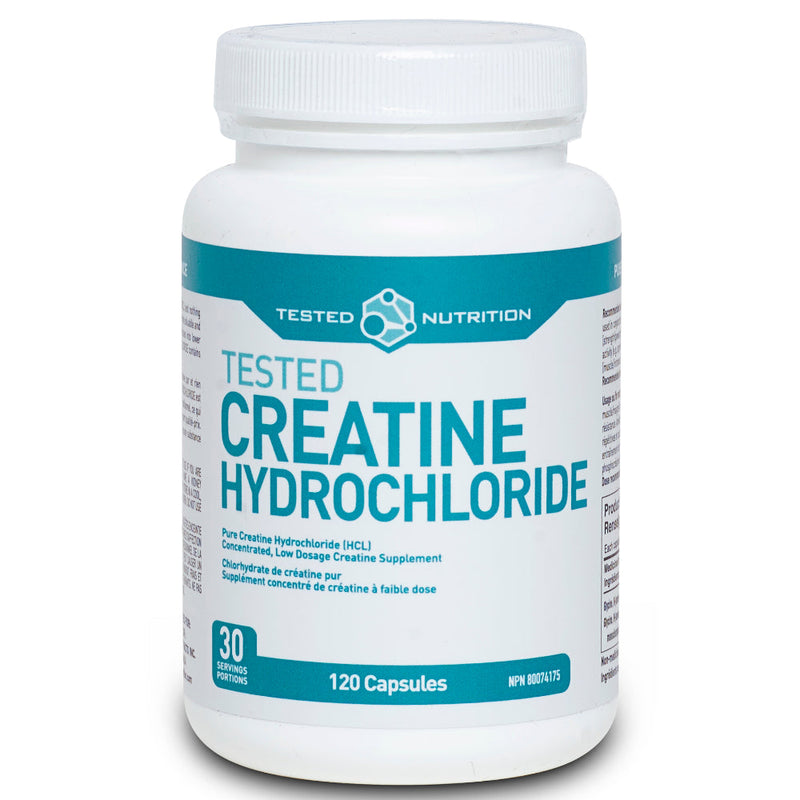 Buy Now! Tested Nutrition Creatine Hydrochloride (120 caps). Tested Creatine HCL is extremely soluble and has better uptake than conventional Creatine Monohydrate which translates into lower doses and greater effectiveness and value. 