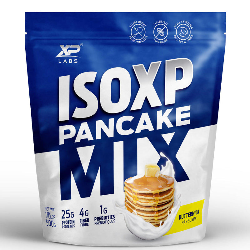Buy Now! XPLABS ISOXP Pancake Mix (buttermilk). Made with pure grass fed whey isolate and Gluten-Free whole grain oat flour, ISO XP Prebiotic Pancakes are Amazing! Ready to eat with the addition of just water + heat.