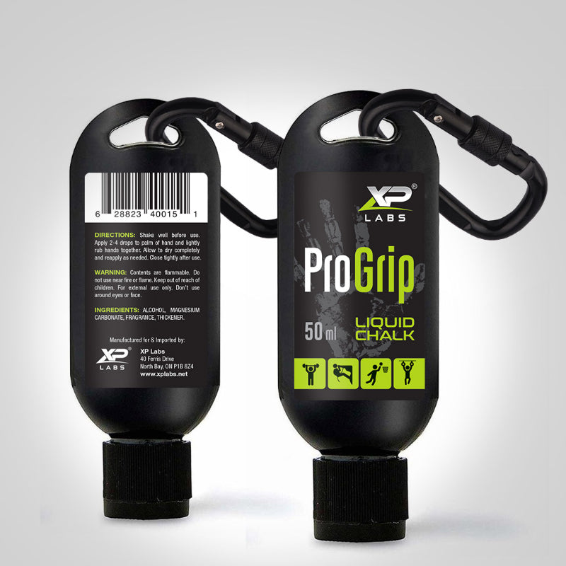 Buy Now! XPLABS Pro Grip (50 ml travel size). XP Labs ProGrip Liquid Chalk Technology provides a quick drying non messy, non sticky formula which used on hands to instantly enhance grip.