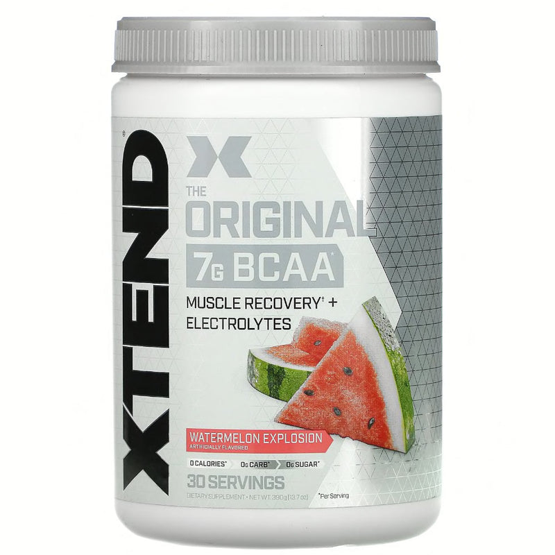 Buy Now! XTEND BCAA (30 servings) Watermelon explosion. Powered by 7 grams of branched chain amino acids (BCAAs), which have been clinically shown to support muscle recovery and growth.